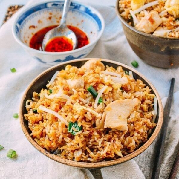 Pollo arroz frito