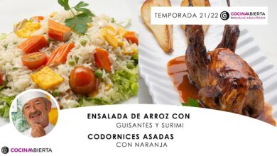 Ensalada de arroz con surimi 🥗​ Codorniz a la naranja a la parrilla 🍊​ Cocina abierta by Karlos Arguiñano