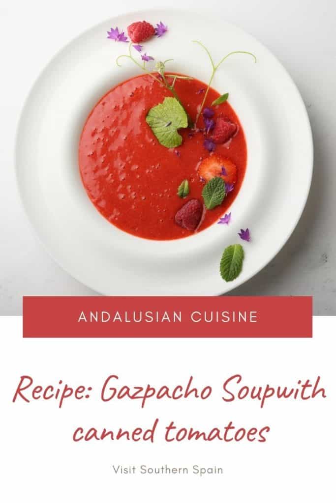 Sopa De Gazpacho Con Tomates Enlatados - Receta Española
