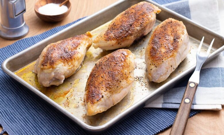 Pechugas de pollo al horno con hueso