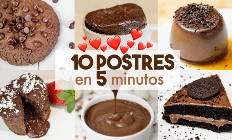 10 postres de chocolate al microondas 🍫 | En 5 minutos